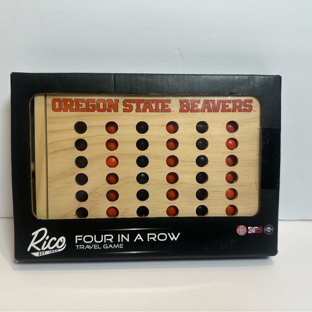 Oregon State Beavers Four in a Row Travel Game - Black and Orange